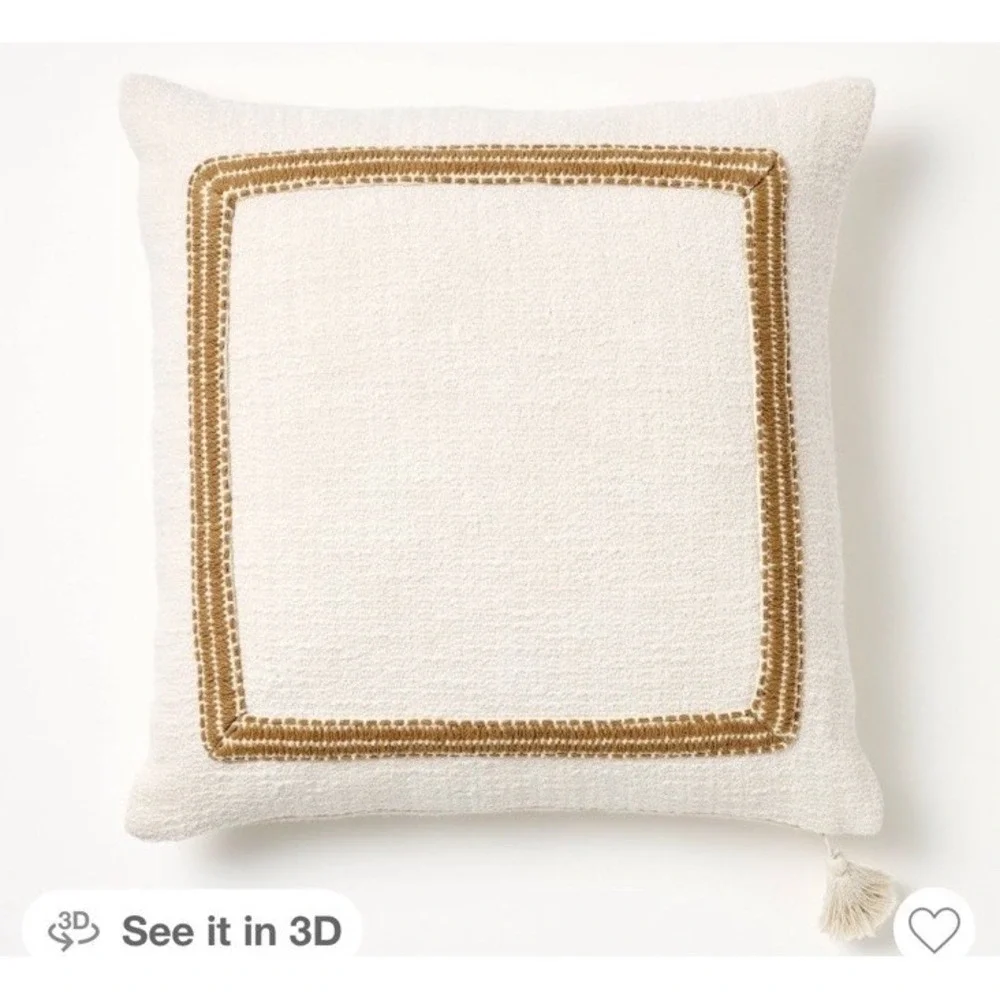 Threshold studio mcgee oversized  Frame border pillow cream and tan
